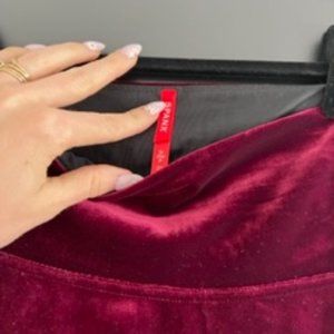 Spanx Maroon Velvet Leggings